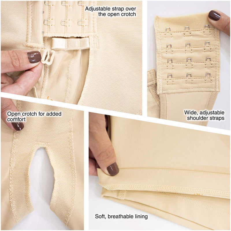 MD M&D 0061 Full Body Colombian Girdles for Men | Faja Colombiana para Hombre Beige - Image 3